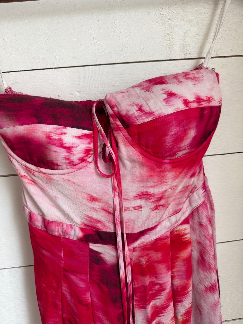 Ranna Gill Pink Red Tie-Dye Strapless Jumpsuit Romper - Picture 2 of 8